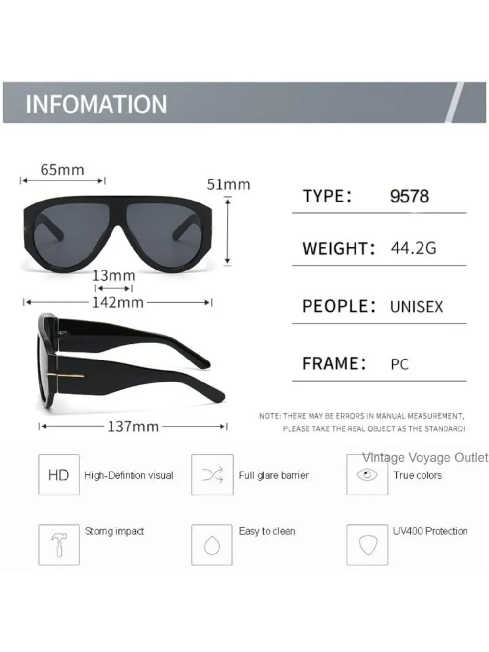 Oversized Retro Aviator Sunglasses UV Protection Luxe Metal Accents Unisex